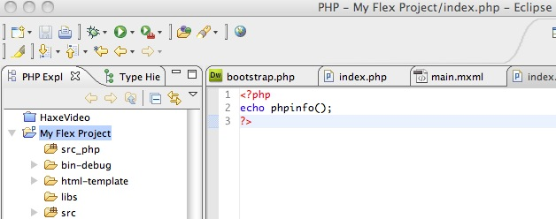 Add a PHP nature to an Eclipse Flex project